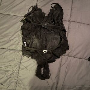 Elegant Black Lace Bodysuit